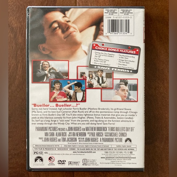 Ferris Bueller's Day Off DVD - Picture 2 of 4